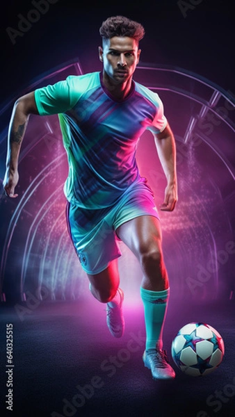 Obraz Soccer Player on a digital background