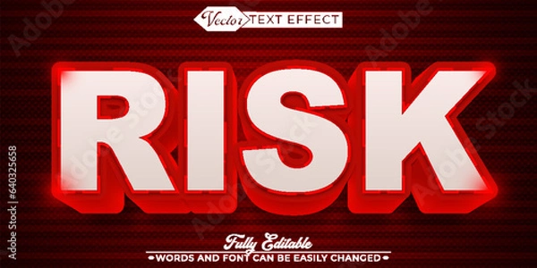 Obraz Red Risk Vector Editable Text Effect Template