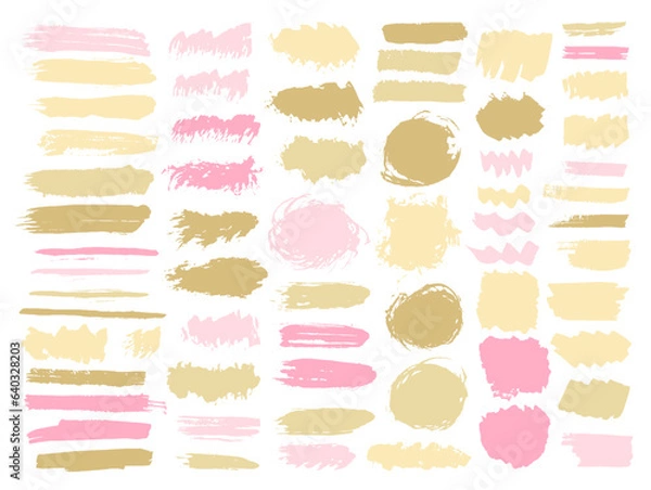 Fototapeta Ink graffiti brush stroke mega set. Freehand inkblot streak whimsical shapes. Blob stain textured label silhouette batch. Brushstroke paint splashes design.