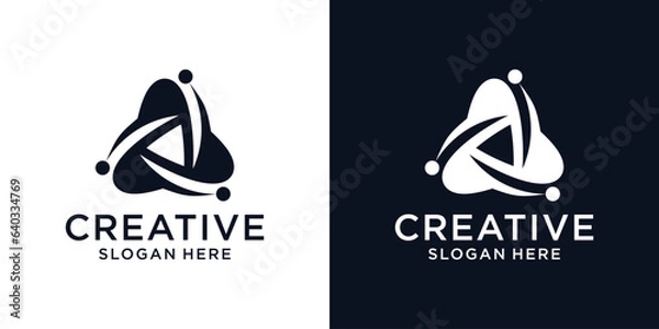 Fototapeta Modern abstract digital letter technology logo vector