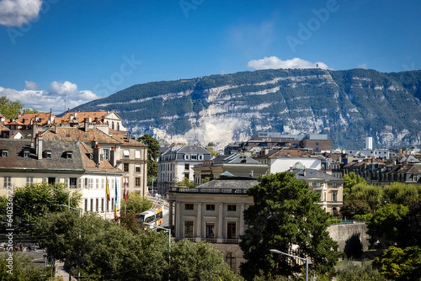 Obraz Genewa widok na Alpy