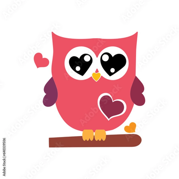 Obraz owl with heart