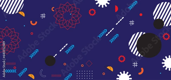 Obraz abstract Retro geometric background. Gradient color poster with flat figures. Banner Design	
