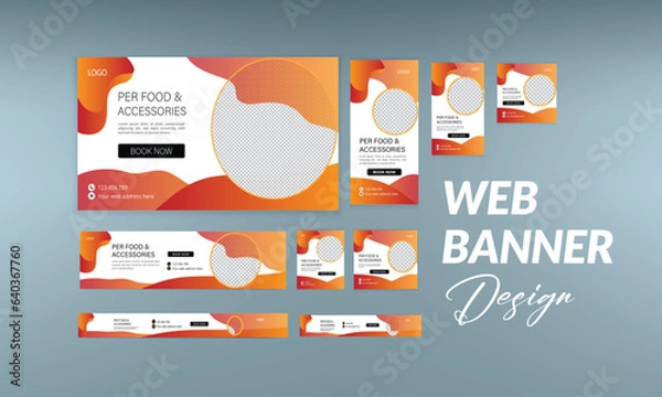 Fototapeta Web banner design in multiple sizes and creative layout.