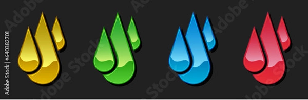 Fototapeta Stylized raindrops abstract vector template design emblem logo, Ecology, Business technology universal idea, Vector illustration