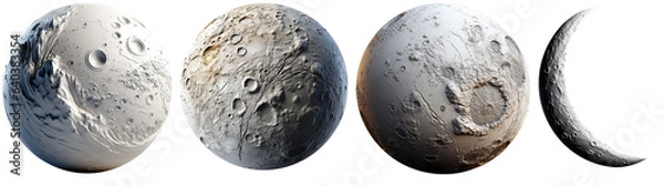 Obraz Moon realistic view and texture 3d render