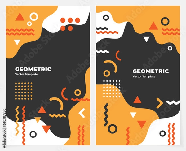 Fototapeta Geometric banner. Set of vector illustrations. Clean style backgrounds