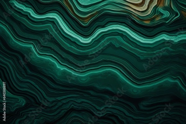 Fototapeta Serene malachite layers weave an artistic tapestry, Generative AI