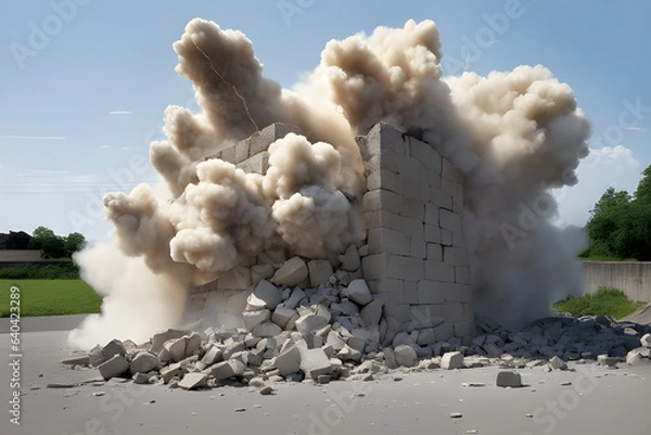 Obraz Explosive Stone Wall Destruction