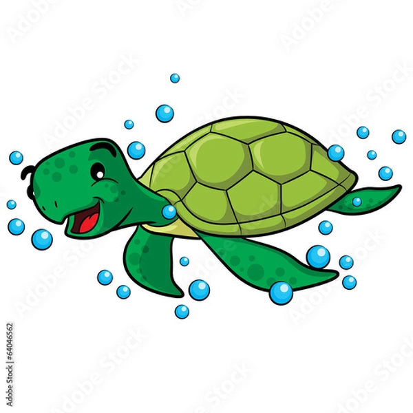Fototapeta Sea Turtle Cartoon