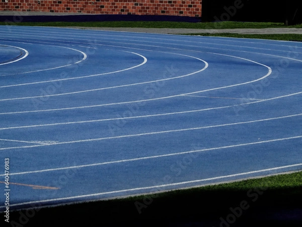Obraz Closeup Blue Athletic Track & Field