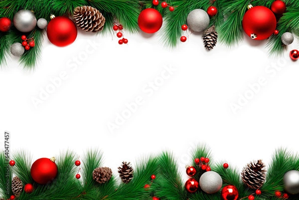 Obraz Christmas theme frame over isolated transparent background with copy space for advertisement