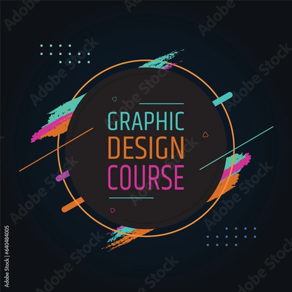 Obraz Circle and Brush Vector design 
