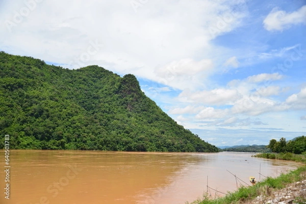 Obraz Maekhong river Thailand - Laos border in Chiang Khan