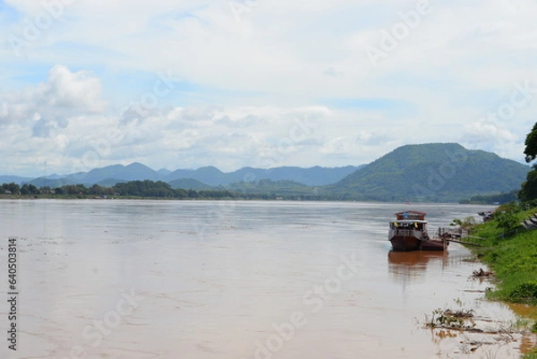 Fototapeta Maekhong river Thailand - Laos border in Chiang Khan