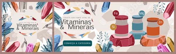 Obraz vitaminas e minerais vector flat