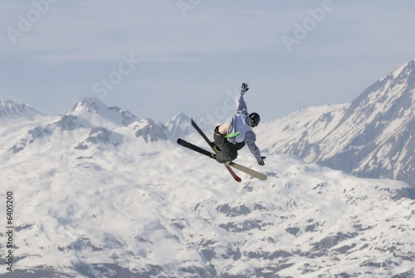 Fototapeta Freestyle skier in les Arcs. France