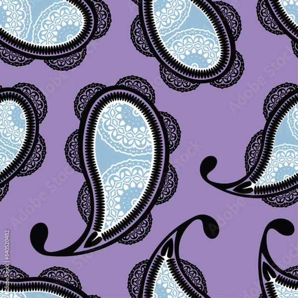 Fototapeta paisley  abstract vector seamless pattern.