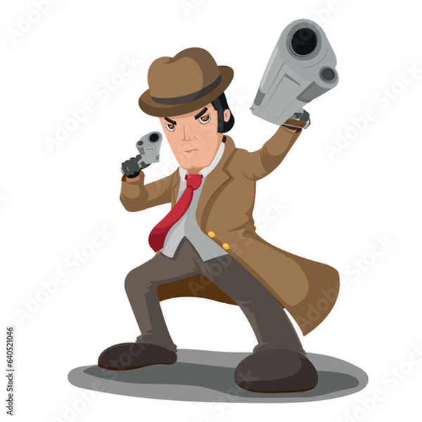 Obraz Mafia Character Cartoon Pose Isolate Vector