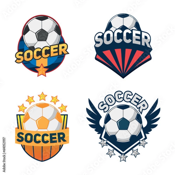 Obraz Soccer Leage Club Logo Set Vector