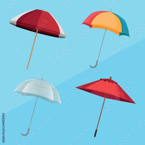 Obraz Umbrella Design Object Set Vector