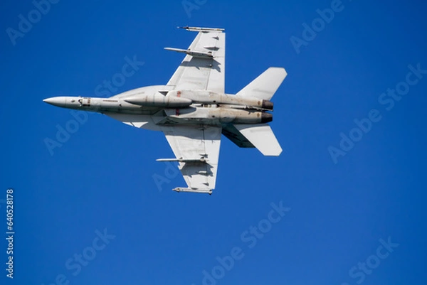 Fototapeta F18 Jet Fighter underside on flypast