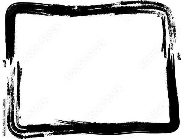 Obraz a rectangular frame is drawn with brush strokes in ink