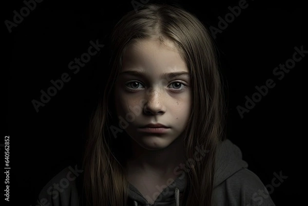 Fototapeta Indoor portrait of a 45-year-old redhead with freckles in a green sweater. Photo generative AI