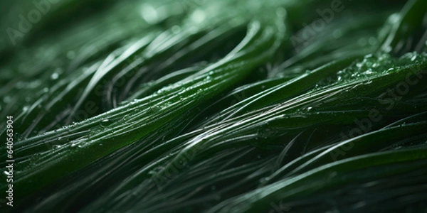 Obraz A close-up of raw and vibrant spirulina algae, showcasing its organic and nutritious qualities. Organic Spirulina Algae with Vibrant Green Color