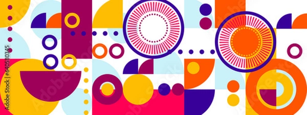 Fototapeta vector flat mosaic horizontal banner template