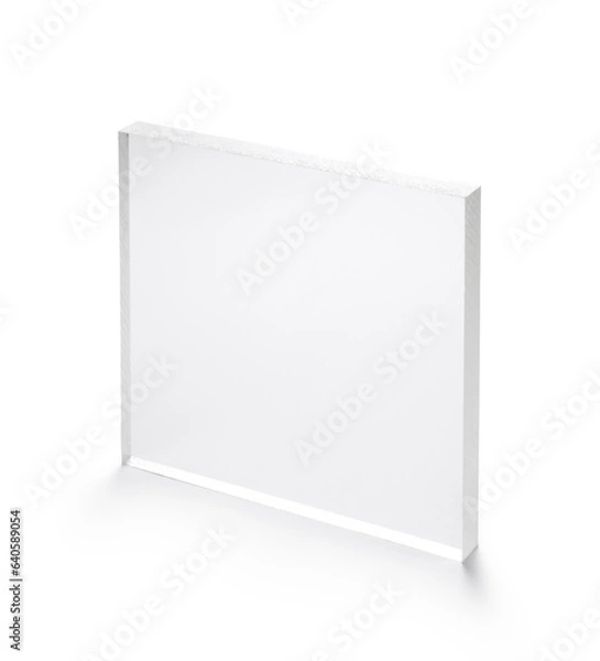Fototapeta blank acrylic block isolated on white background
