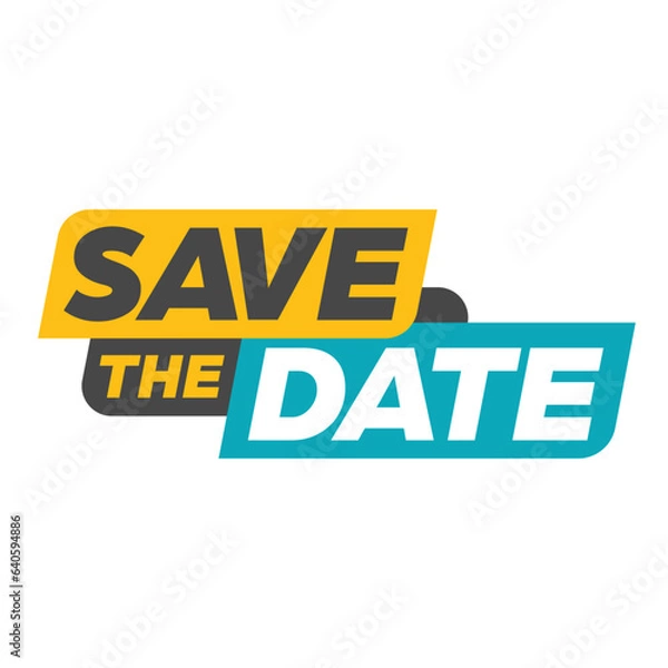 Obraz save the date text banner icon flat vector illustration clipart