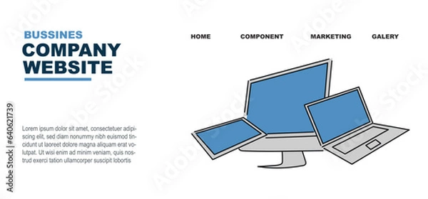 Obraz ソーシャル メディアのランディング ページのデザイン コンセプトを使用したビジネス イラスト。