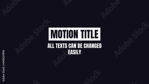 Obraz Motion Titles