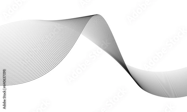 Obraz dynamic line wave background design on white background