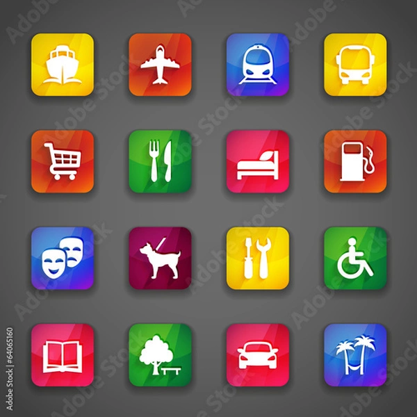 Fototapeta icons on buttons