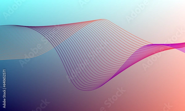 Obraz colorful gradient background wave lines