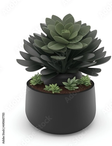 Fototapeta crassula in a flowerpot generated ai