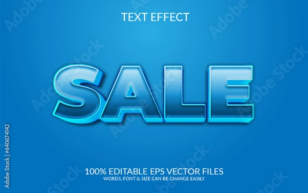 Fototapeta Sale Fully editable vector eps 3d text effect template presentation