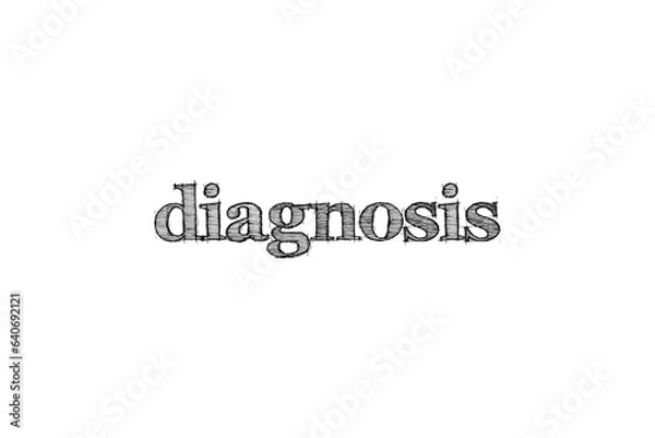 Fototapeta Digital png illustration of diagnosis text on transparent background