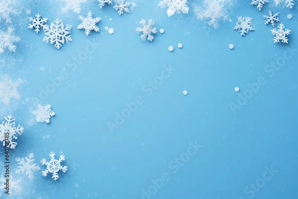 Obraz plain blue background with a winter theme