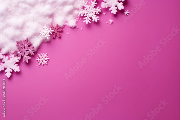 Obraz plain pink background with a winter theme
