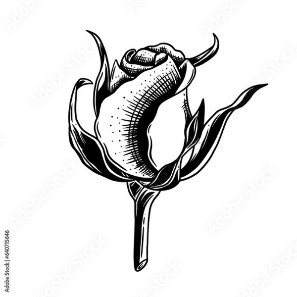 Fototapeta Vector  design rose flower. Good for tshirt design, tattoo art, print art, etc.