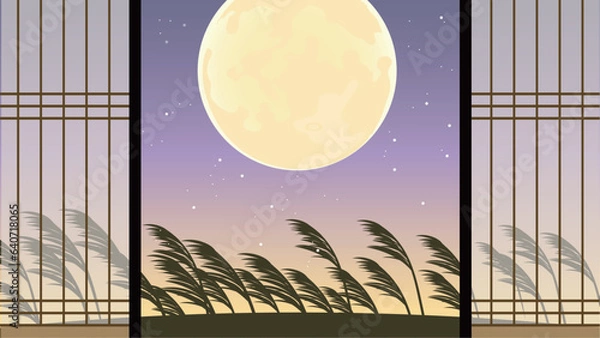 Obraz 満月の背景素材