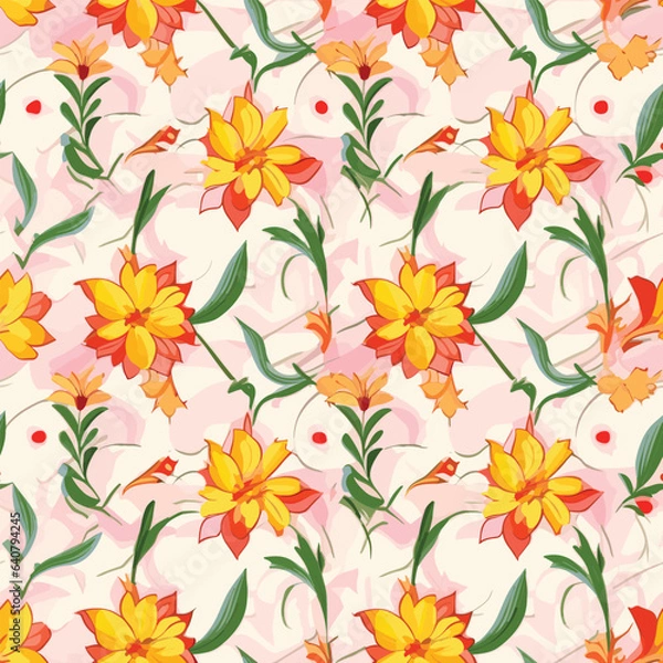 Obraz Seamless Pattern With Floral Motifs able