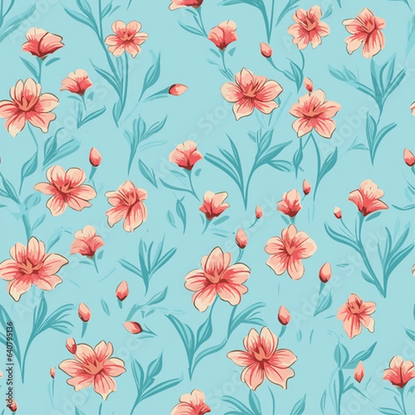 Fototapeta Seamless Pattern With Floral Motifs able