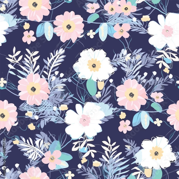 Fototapeta Seamless Pattern With Floral Motifs able