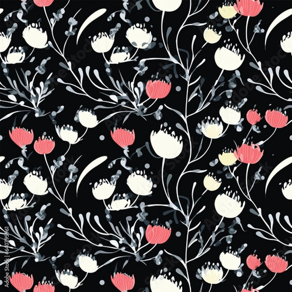 Fototapeta Seamless Pattern With Floral Motifs able