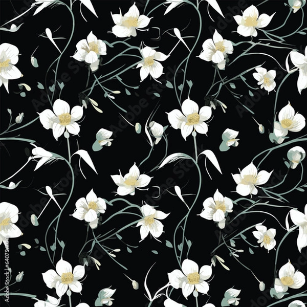 Fototapeta Seamless Pattern With Floral Motifs able