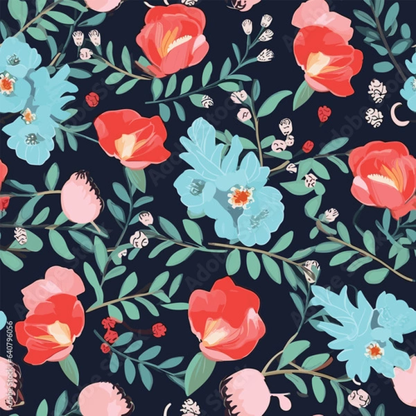 Obraz Seamless Pattern With Floral Motifs able
